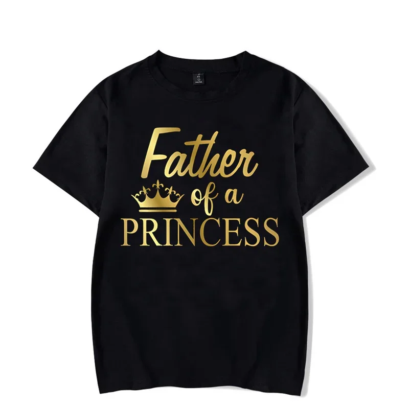Father of Princess Daughter of King Print T Shirt Lovely Daddy and Me Outfit Family Matching Outfits Dad Baby Girl Summer Look 2