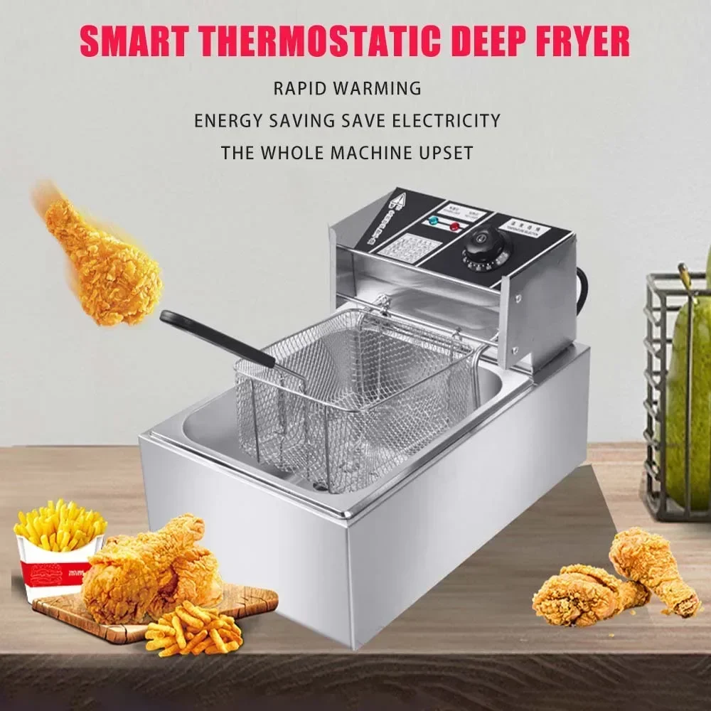 New Electric Fryer Commercial Fryer Fried Chicken French Fries Burger Multi-Function Oden Machine Chicken Chop Stall Machine