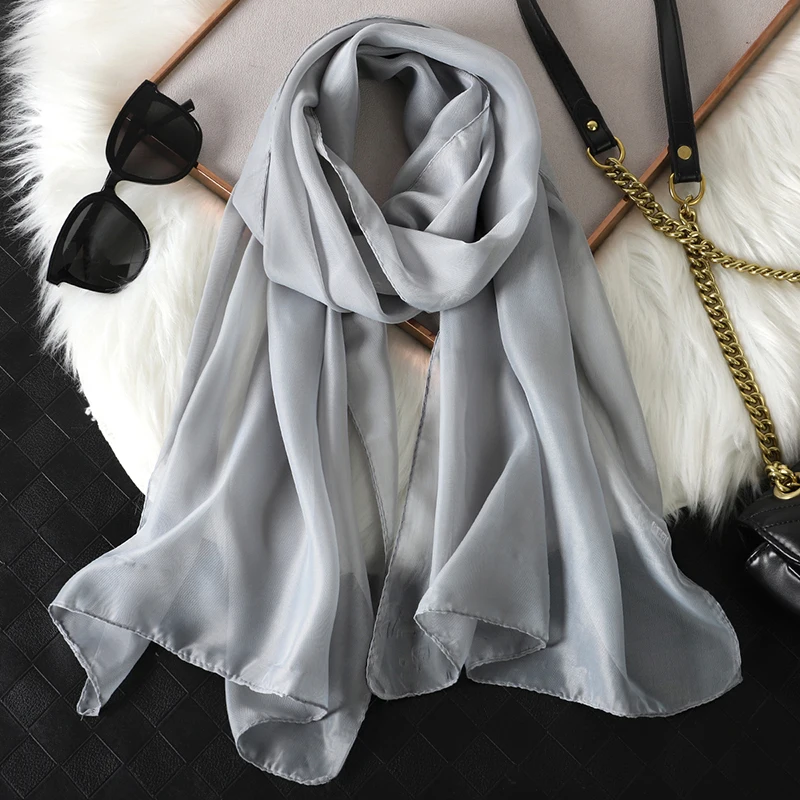 New Fashion Spring/Summer Women Solid Color Headband Beach Chiffon Scarf Shawls Female Long Wraps Panama Beach Sunscreen Hijab 4