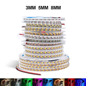 유연한 LED 테이프 TV 배경 조명, PCB 너비 LED 스트립, DC 5V 2835 120LED/m, 흰색, 따뜻한 흰색, 빨간색, 녹색, 파란색, 3mm, 5mm, 8mm