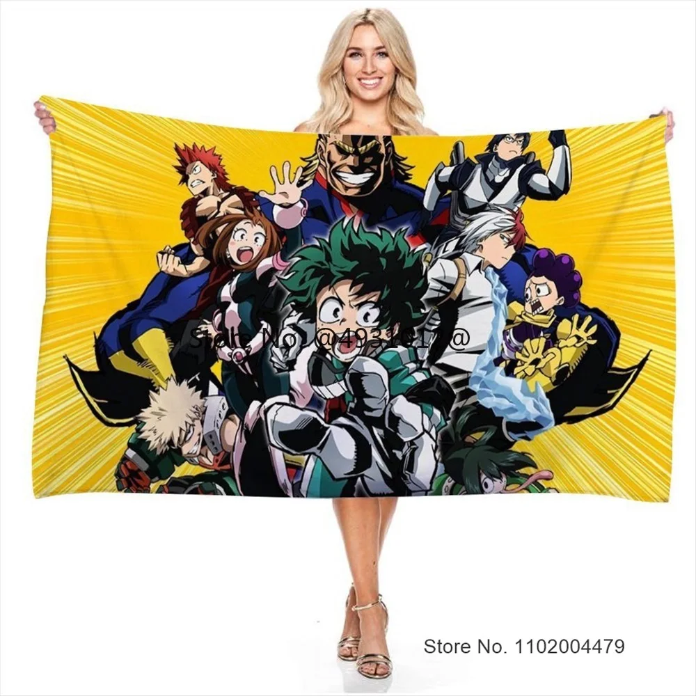 

2023 Anime My Hero Academia Bath Towel Cute Cartoon Beach Towel Cleaning Washcloth for Bathroom Home Textiles