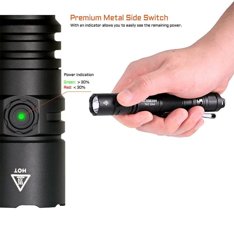 ACEBEAM P20 懐中電灯 USB充電式 プロの長距離懐中電灯,ACEBEAM-P20ルーメン,5500メートル,1280