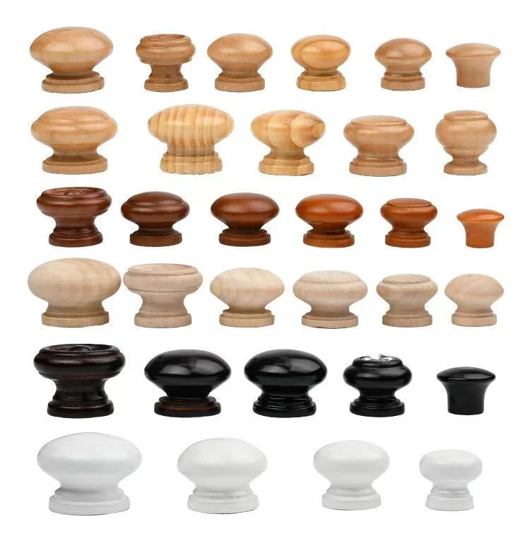 Description Picture 4 of item10pcs Solid Wood Handle Cabinet Single Hole Handle Cabinet Door Drawer Handle Mushroom Handle Wardrobe Shoe Cabinet Drawer Pulls