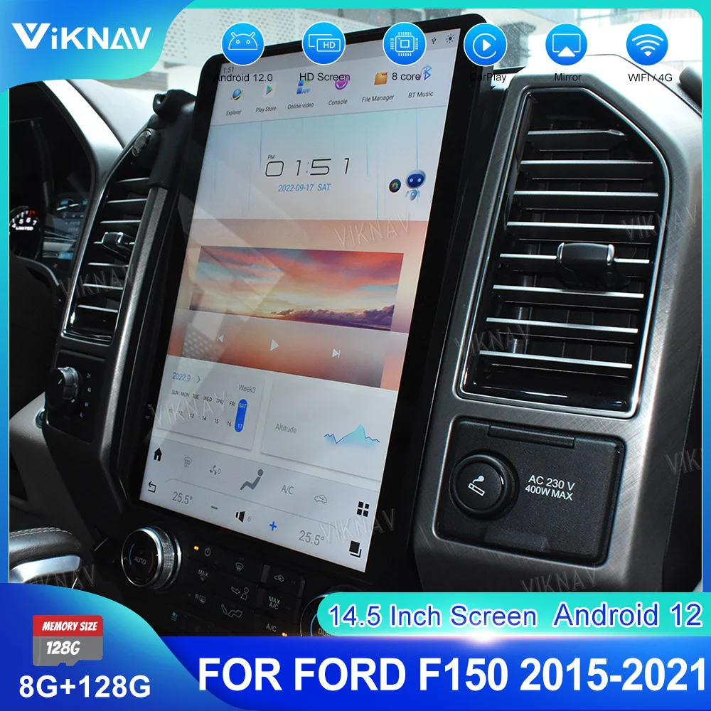 

14.4 Inch Android Car Radio For Ford Radpter F150 2015 2016-2021 Stereo Wireless Carplay Head Unit GPS Navigation Multimedia
