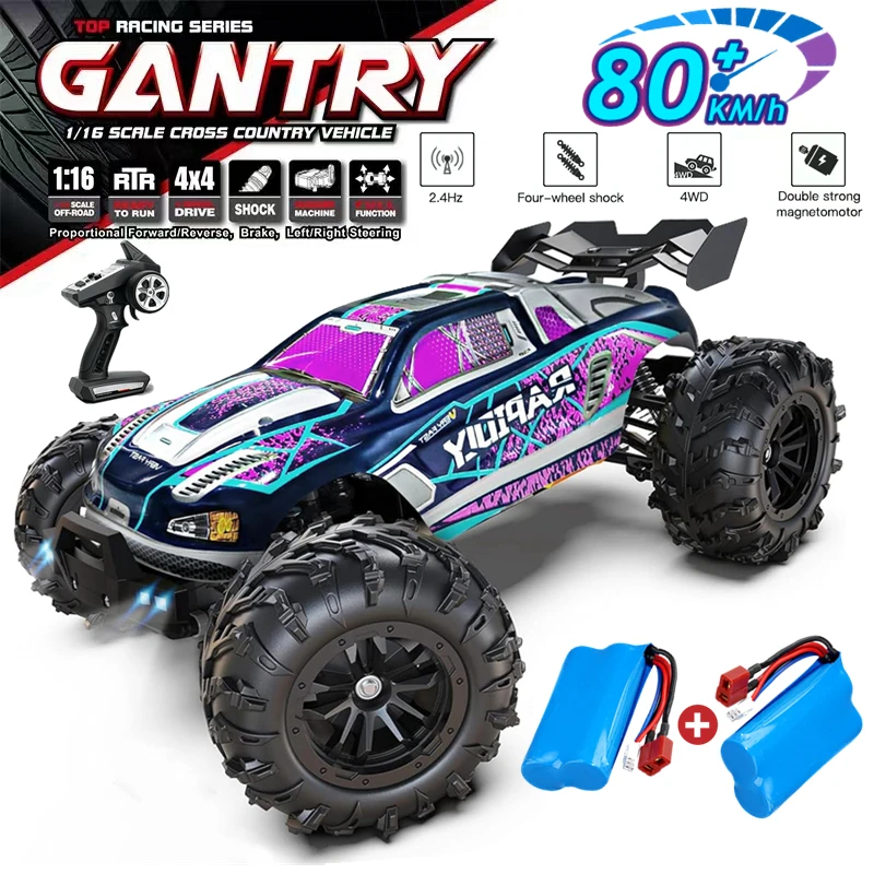 1:16 80 km/h bürstenloser RC-Driftauto mit LED-Leuchten, elektrischer
