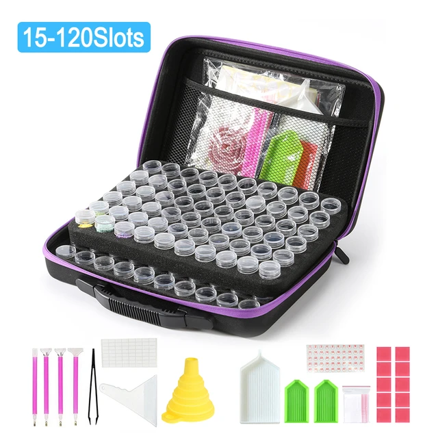 ARTDOT Diamond Painting Storage Containers, 120 Slots Diamond Art  Accessories and Tools for 5D Diamond Painting Kits Organizer 