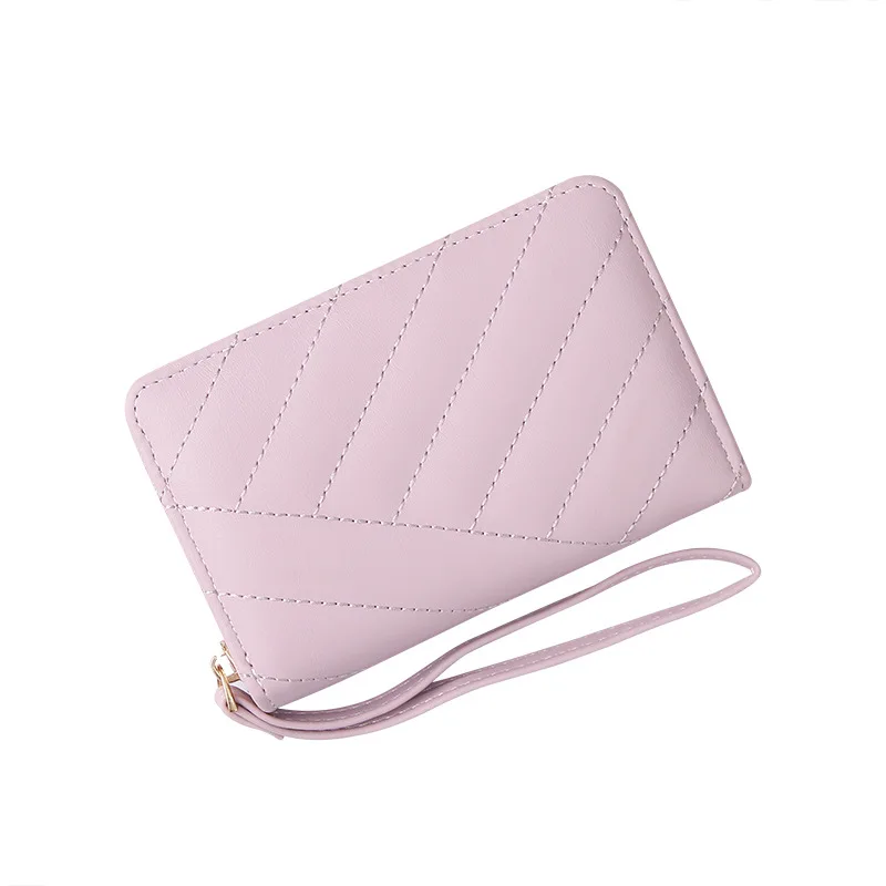 

2023 New Medium Long woman wallet Geometric Girls leather wallet Zipper Small purse Trend Coin wallets with pattern for women