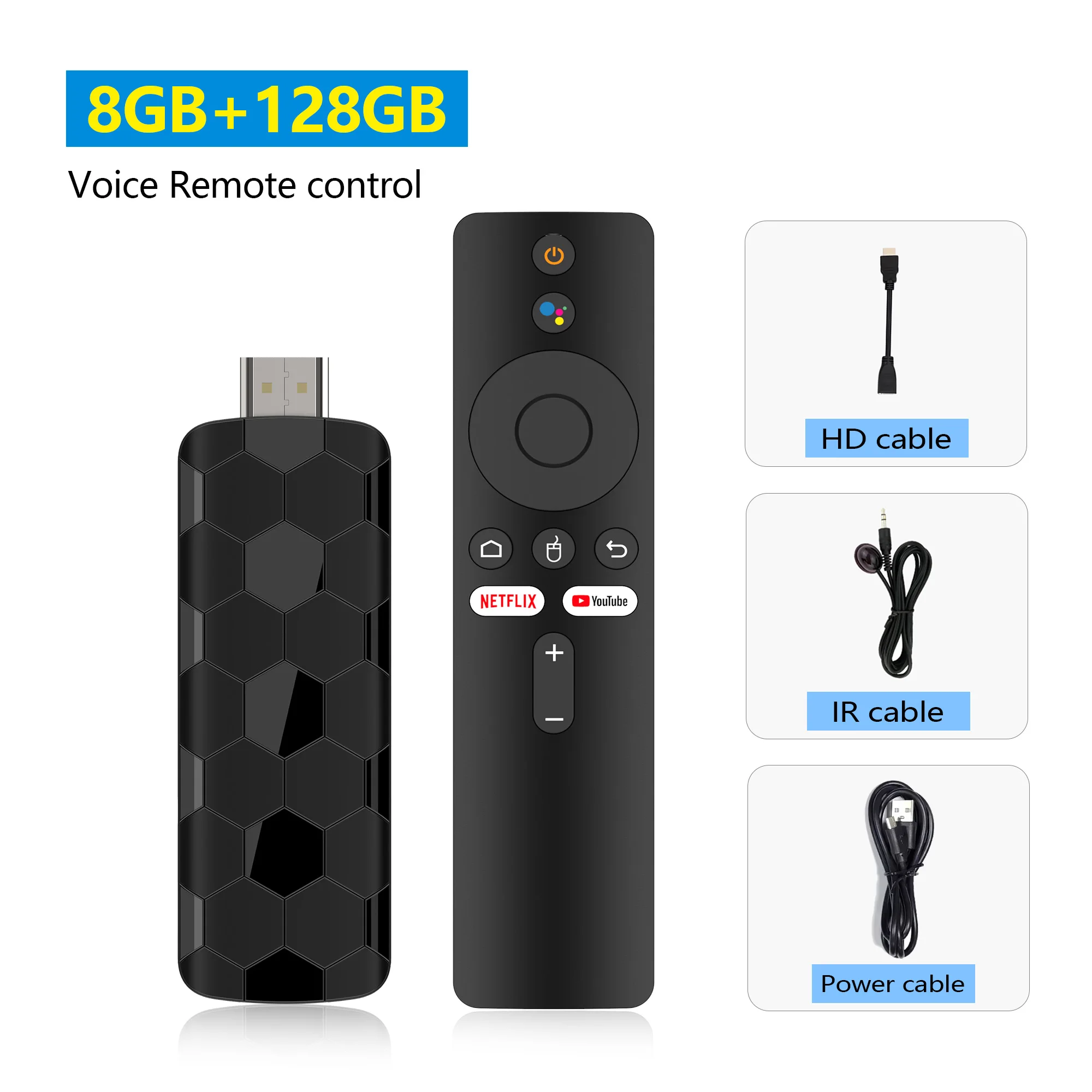 Yeni R3+ Android 16 TV Stick Full HD 4K 1080P WiFi 6 Google Sesli NETFLIX Youtube Bluetooth Kablosuz Video Dekoder Medya Oynatıcı