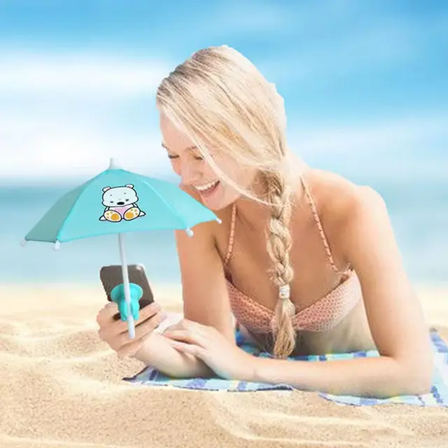 Mobile Phone Stand Umbrella Cute Personality Mini Sun Small Umbrella Mobile Umbrella for iPhone iPad Tablet