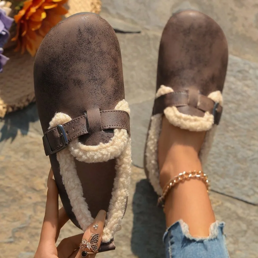 Autumn Winter Women Snow Boots New Casual Flat Boots Women Fashion Soft Loafers Comfort Warm Plush Slip on Cotton Shoes Female