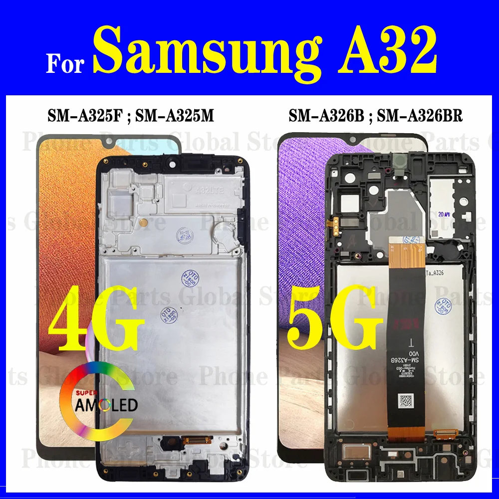 Для Samsung Galaxy A32 4G, ЖК-дисплей для телефона, ЖК-дисплей для телефона, дисплей для телефона, сенсорный экран, замена дисплея A325M, детали для сборки