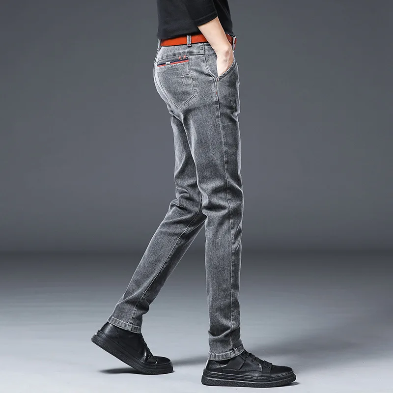 mens stretch jeans Fashion brand trousers jeans men spring and autumn models autumn thickened straight 2022 new pants blue jeans for men Jeans