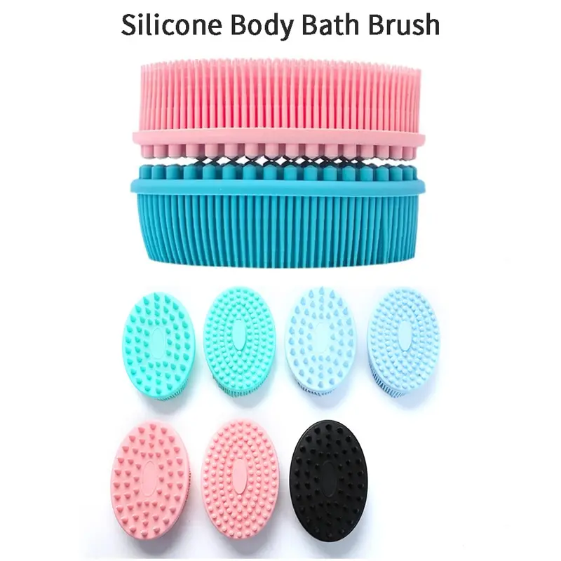 Silicone Body Brush Baby Shower Sponge Dry Massage Bath Towel for Body Bast Silicone Body Scrubber  Back Scrubber 2
