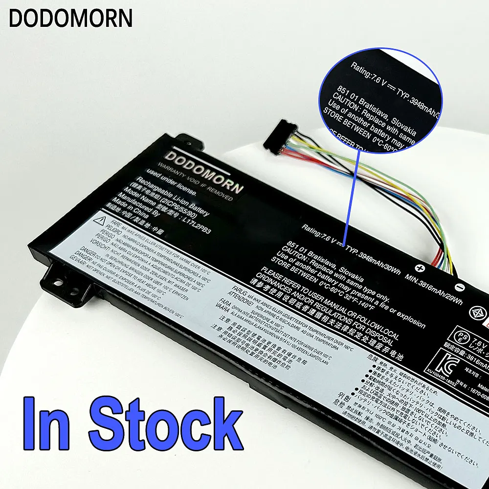 Bateria do Portátil para Lenovo 30wh L17l2pb3 V130151kb 15igm V130-15ikb 81hn V330-14isk81ay V530-14ikb 15ikb 3948mah 2icp6 55 90 - Imagem 4