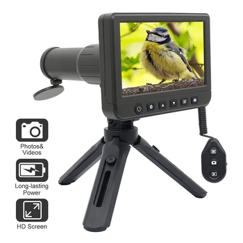 Telescopio Digitale 50X con Fotocamera, Schermo HD da 5.0 Pollici, Scheda 8G, Registratore Foto e Video, Monoculare per Birdwatching e Viaggi