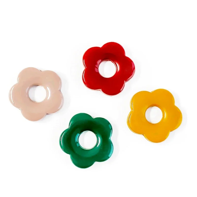 Acrylic Resin Plastic Plum Flower Beads Pendant Bracelet Earring Accessories Supplies for Jewelry Making Diy Handmade 10pcs