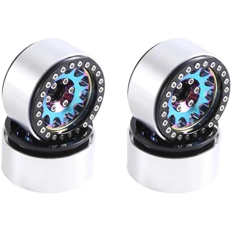 

4Pcs Aluminum Alloy Metal 1.9Inch Beadlock Wheel Rims Hubs For 1/10 AXIAL SCX10 D90 RC Crawler Upgrade Parts