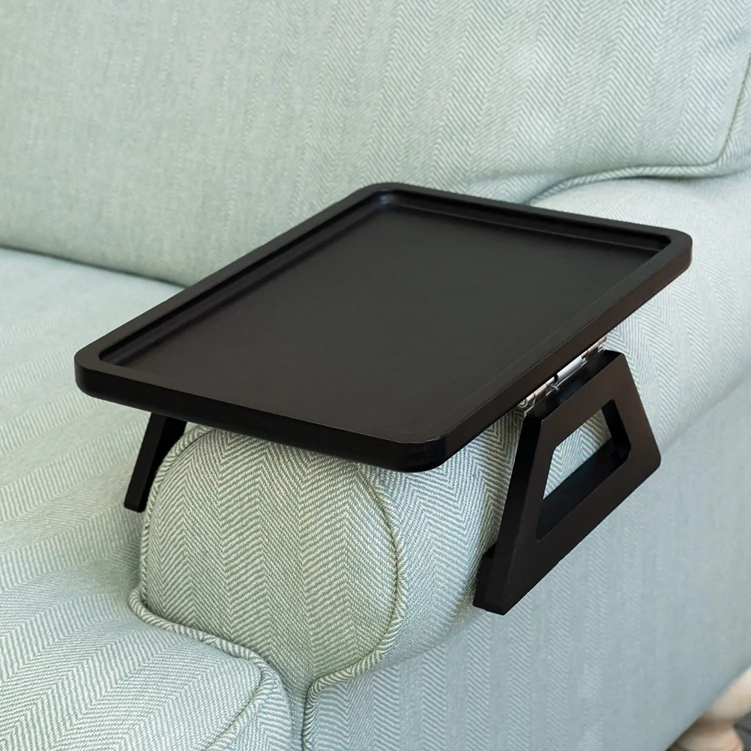 

Clip On Tray Sofa Table for Wide Couches Couch Arm Tray Table Portable Table TV Table Side Table for Small Spaces Sofa Arm Table