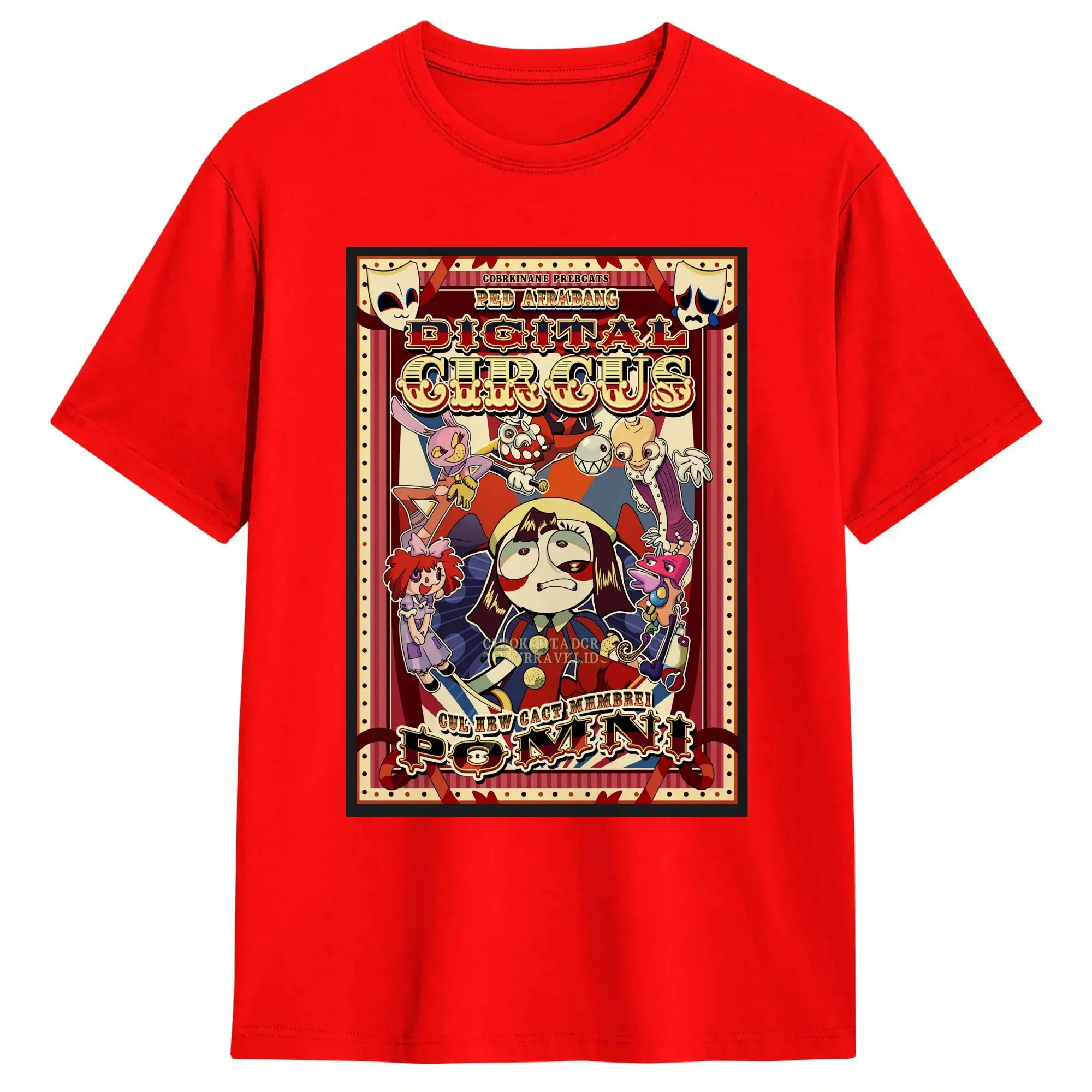 Digital Circus Oversized Cotton O-Neck T-Shirt - Trendy Summer Short-Sleeve Top