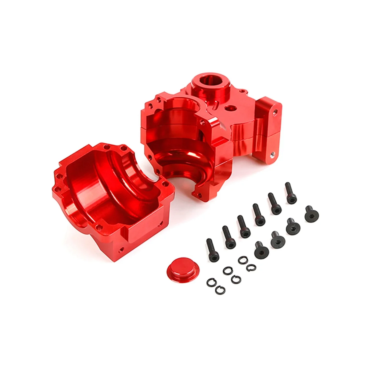 

CNC Metal Three Sections Fission Diff Gear Box Set Fit for 1/5 HPI ROFUN BAHA ROVAN KM BAJA 5B 5T 5SC Toys Parts,Red