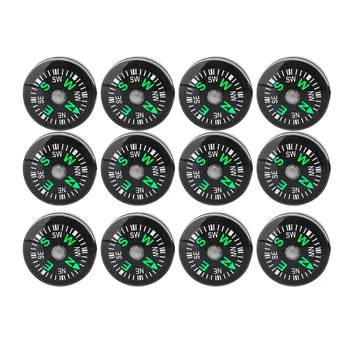 New 12Pcs 20mm Mini Pocket Oil Filled Compass Survival Compasses for Hiking Camping Outdoor Activities Accessory Multi Tools 1