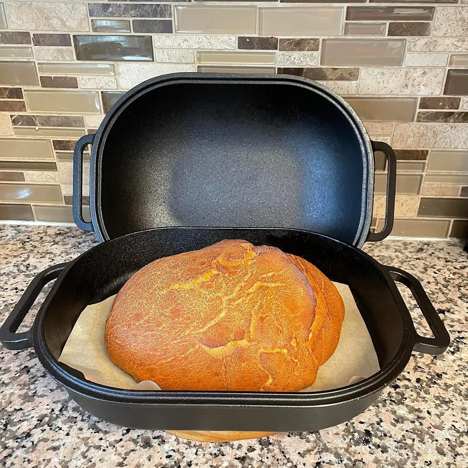 Large Heavy Duty seasoned Cast Iron Bread & Loaf Pan-A perfect way for baking