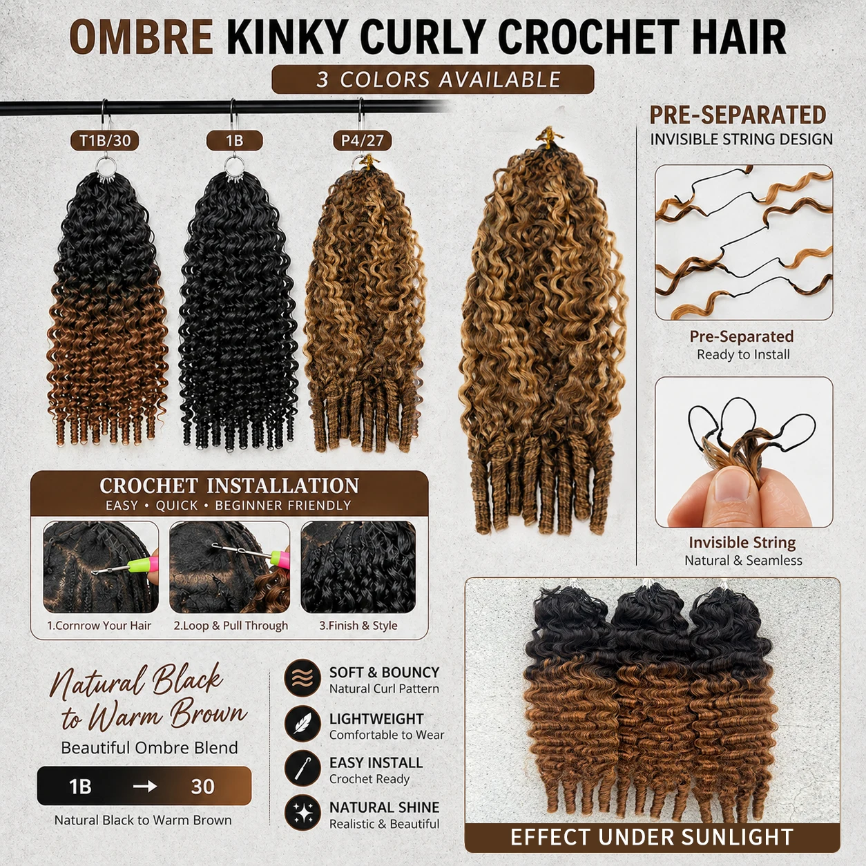 #4/27 Burmese Curly Crochet Human Hair 12A Water Wave With Spiral Curly End Miracle Knots Feather Crochet Hair For Boho Braiding 3