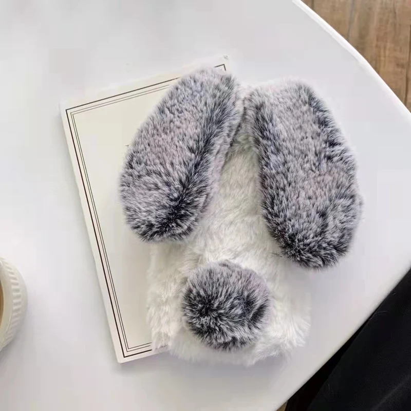 iPhone 16 Pro Adorabile custodia di peluche a forma di cane - Bianco