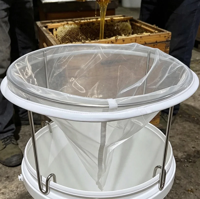 Bee Honey Filter Honey Filtering Stand, Nylon Impurities Filtration Net Beekeeping Honey Processing Beekeeper Tools