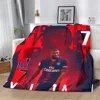 Printed Blanket Picnic Blanket Football K-Kylian Star M-Mbappé  Warm Blanket Soft and Comfortable Home Travel Birthday Gift 3