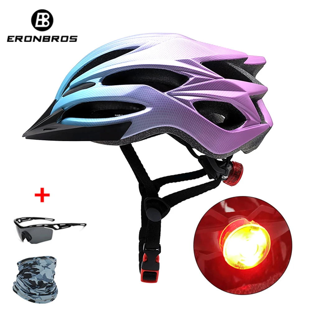 

MTB Cycling Helmet with LED Light and Sun Visor for Men and Men, Lightweight Road Mountain Bike Helmet, Bicycle Safety Cap