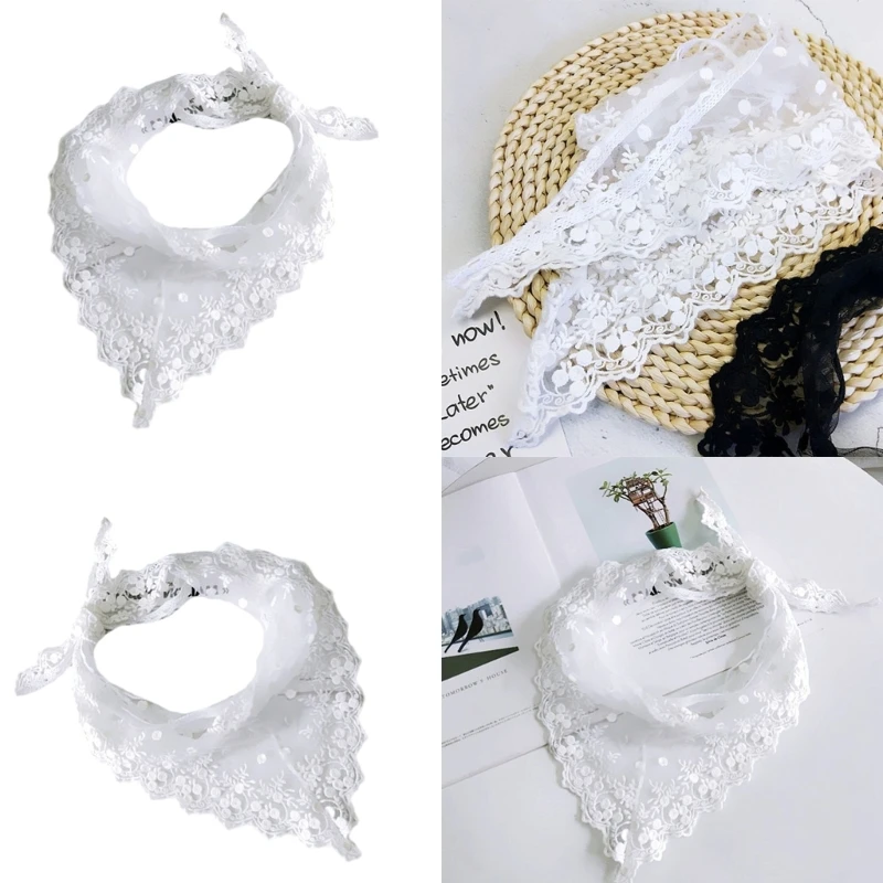 

Ethnic Lace Scarf Headband for Girls Hair Scarf Bandana Headpiece Turban Hairband Women Photo Headscarf Head Accessory