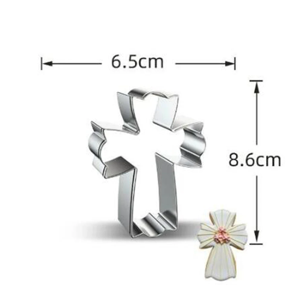 1pcs patisserie Cross Easter Kitchen Accessories Pastry Shop Stainless Steel Cookie Cutter Fondant Cake Decor Tool Biscuit Mould cookie cutter cookie mould fondant cutter