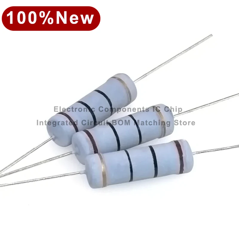 Carbon Film Resistor 50pcs 5% 5W 100&Omega; 220R 330 1K 1.5 2.2K 3.3 4.7 10 22 47 51 68 100K Ohm Color Ring Resistance carbon film resistor