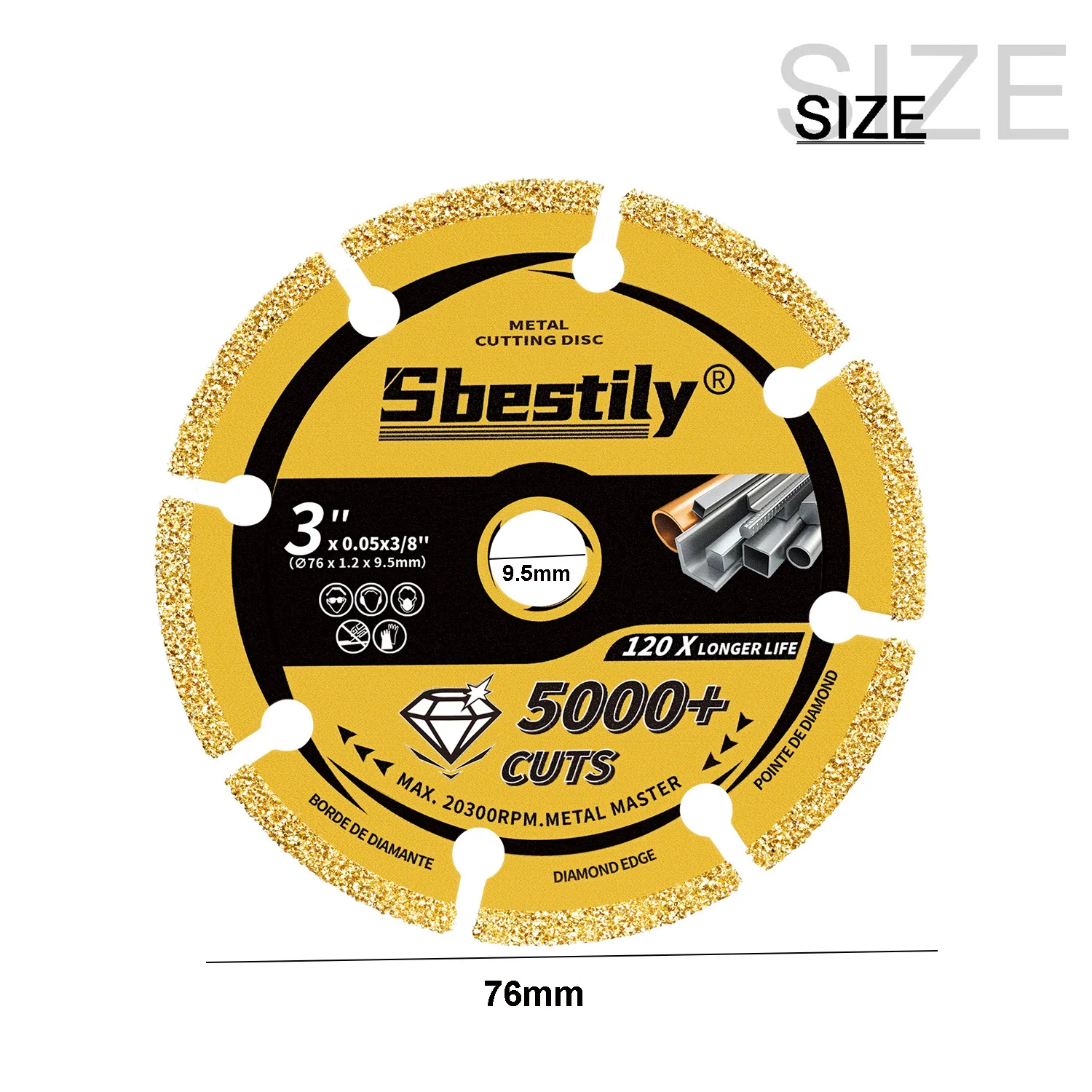 75mm Brazed Cutting Disc Metal Cut Off Wheel Mini Stone Saw Blade Wool Grinding Wheel for Angle Grinder Cutting Polishing 5pcs/Set