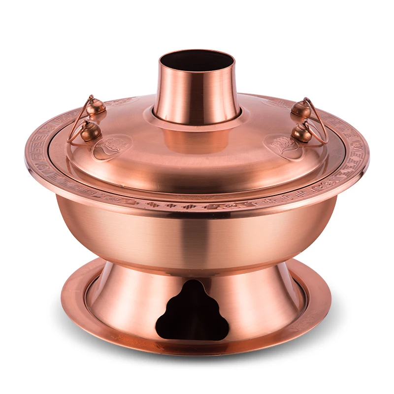 

Copper hotpot, charcoal, red copper, household instant boiled mutton, old Double-flavor hot pot hotpot, commercial electric