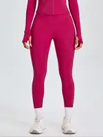 Fitfemme Two-piece Set Women's Solid Zip UpMock Neck Sports Jacket & HighWaist Leggings Set, SportyBreathable Quick Drying - Image 4