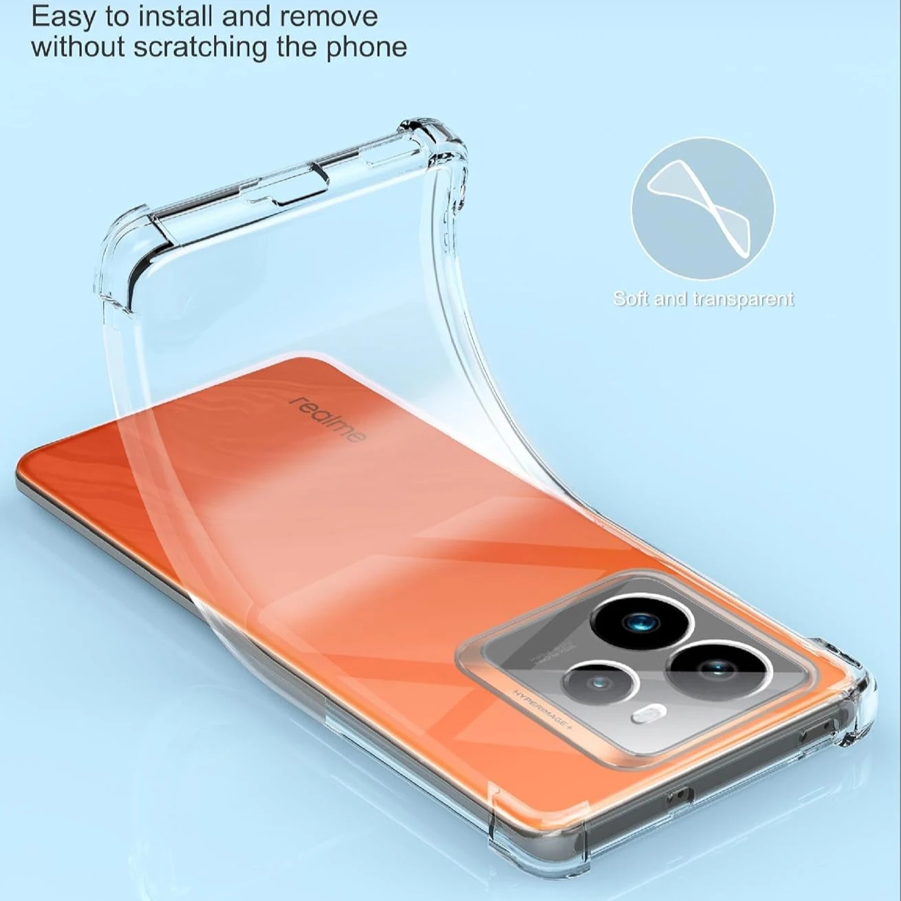 Transparent Shockproof TPU Protective Case with Reinforced Corners