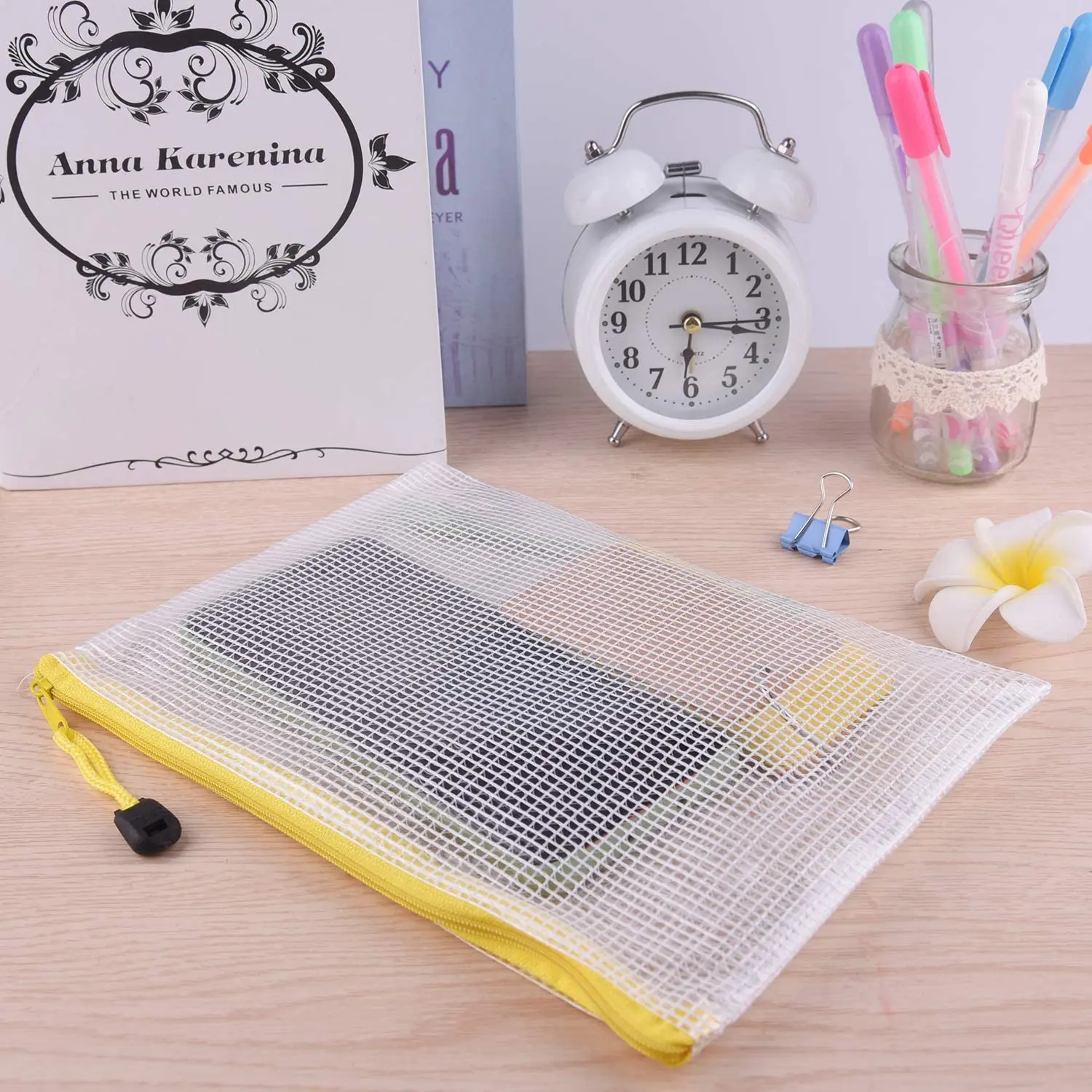 A3/A4/A5 메쉬 지퍼 주머니 문서 가방 방수 우편 파일 폴더 학교 사무용품 연필 케이스 1 PC 화장품 메이크업 가방