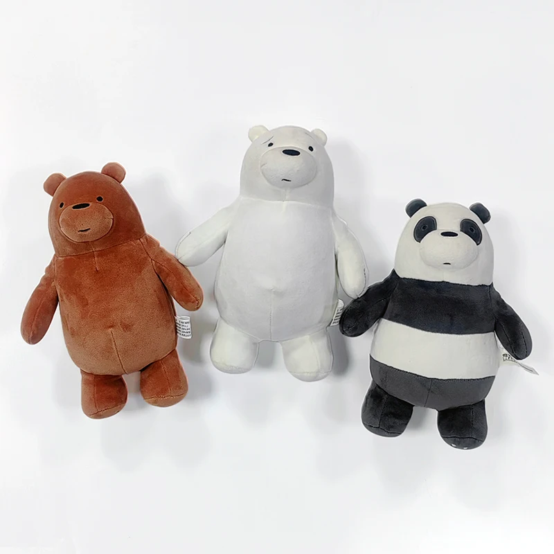 Collectible We Bare Bears Plush Toy - Adorable Soft Bear Doll, 24cm Standing or 20cm Sitting