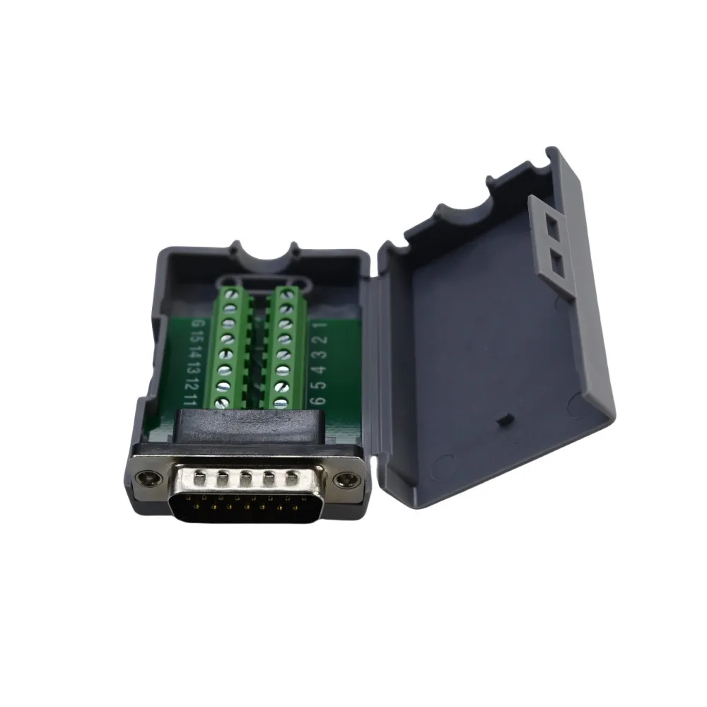DB15 Connector 15-Pin Breakout Board D-SUB Male Terminal Adapter Solderless Connector Plug With Case Sub Board