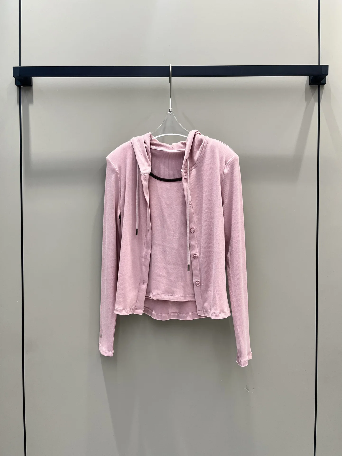 

2023 Autumn and winter new embroidered hooded long-sleeved vest two sets! Cloud feel comfortable high stretch series