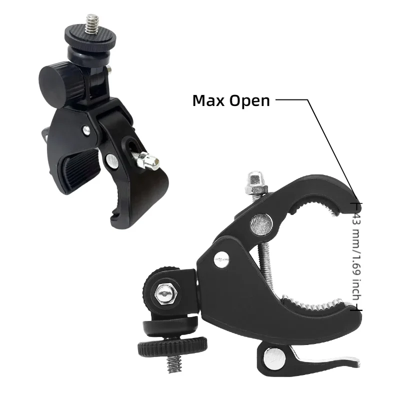 Support universel pour caméra action, rotatif 360°, fixation barre 43mm