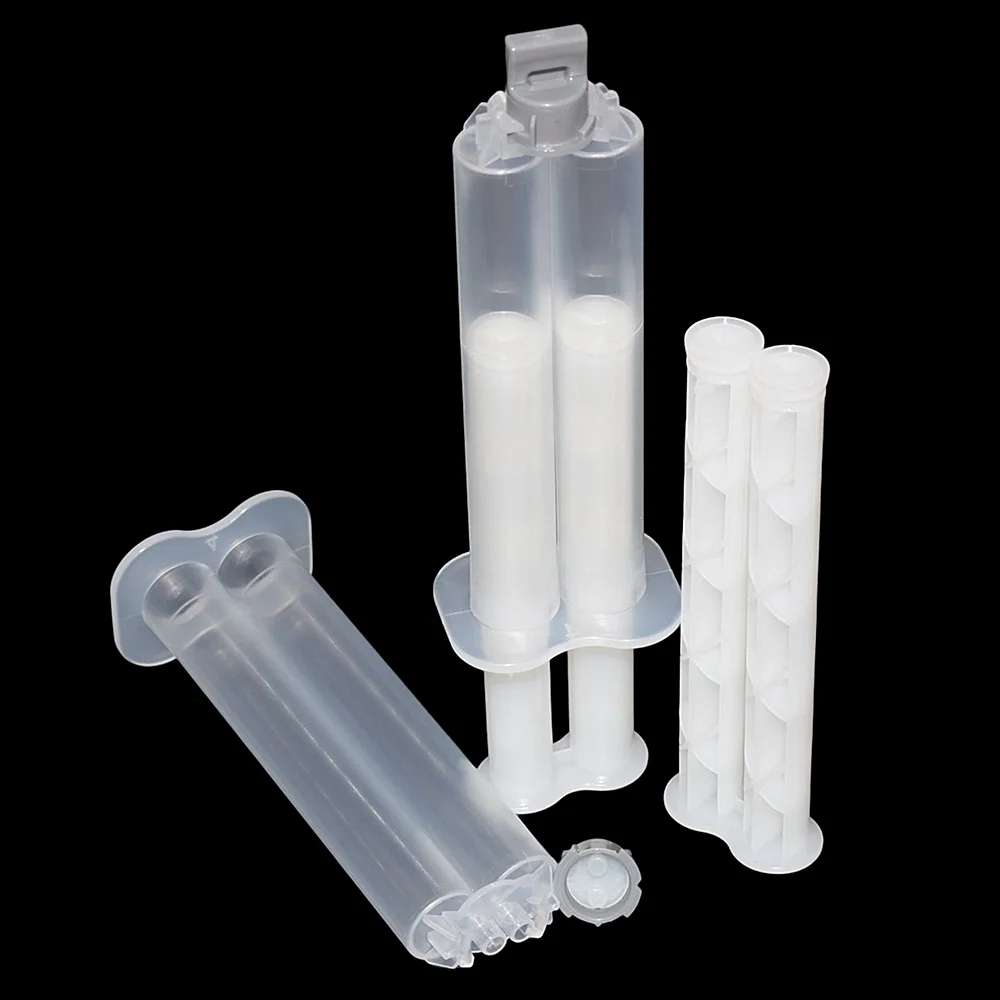 50pcs 11 AB Glues Tube Epoxy Resin Syringes 14ml Empty DualBarrel