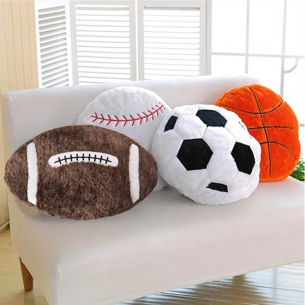 

35cm Plush Toys Gifts Sports Basketball Plushies Toy Rugby Home Decor Stuffed Soccer Boys