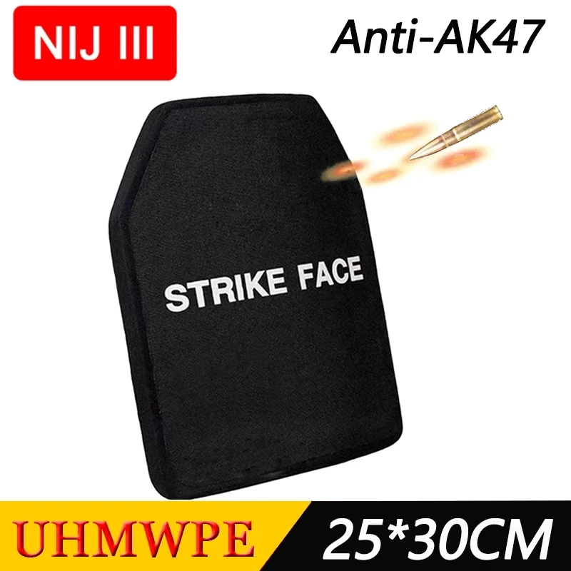 10X12 Inches NIJ III Bulletproof Plate Stand Alone Pure PE Light Weight Anti AK47 MSC 7.62mm Ballistic Panel