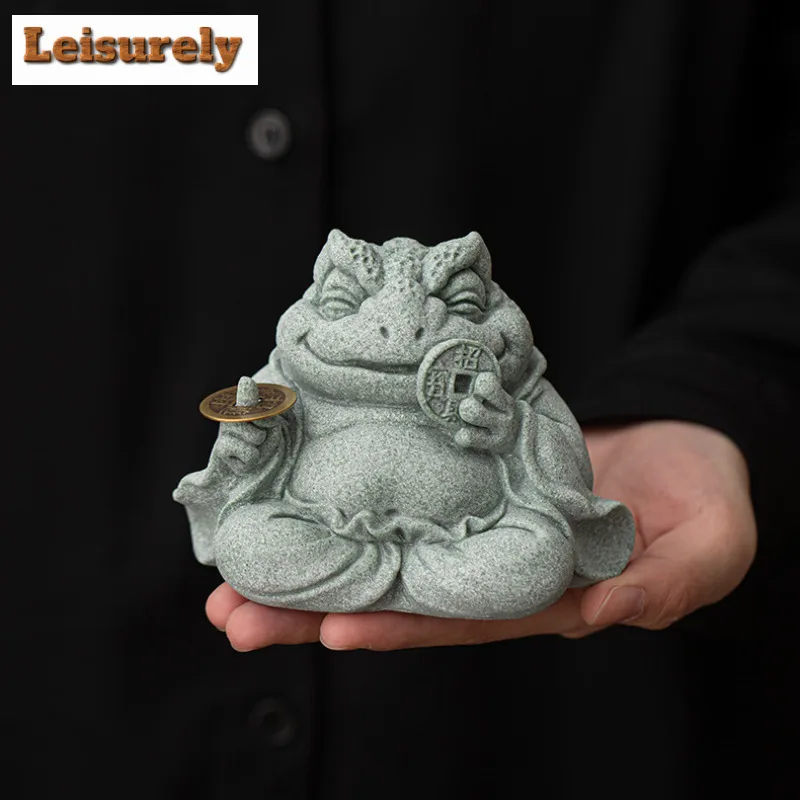 Green Sand Stone Attraction Wealth Tea Pet Traditional Tea Games Tea Figurine Play Toys Tea Statue Ornaments Supplies Gift Craft