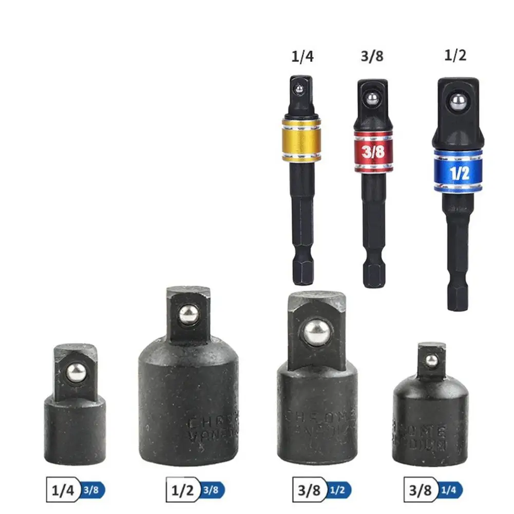 

7pcs 3/8" 1/4" 1/2" Drive Ratchet Socket Adapter Reducer Air Shock Kit For DIY Home Maintenance