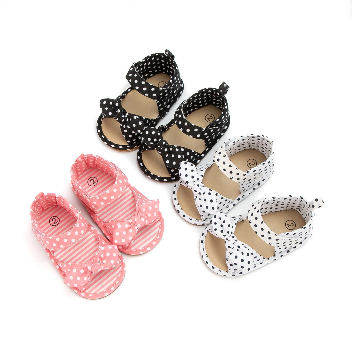 KIDSUN Summer Baby Shoes Boys Girls Garden Sandals Color Bowknot Rubber Sole Anti-slip Flat Toddler First Walker kids shoes kids sandals baby sandals
