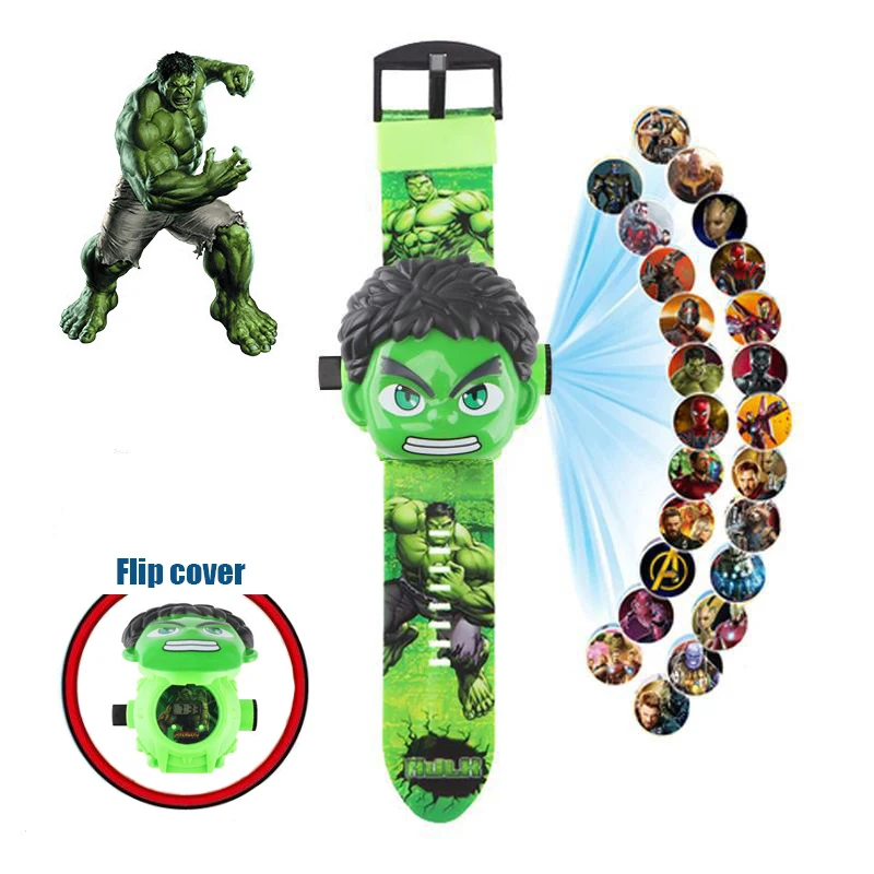 thumbnail image 1 of Disney-reloj de proyección de oso Lotso, 24 tipos de imágenes proyectadas, Spiderman, Iron Man, reloj Digital para niños, juguetes, regalos de cumpleaños, 1 of 5